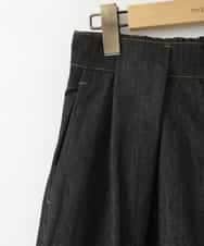 ZMLAH27150 al'aise modulation(アレーズモジュレーション) ウエストタックバレルデニムパンツ ブラック